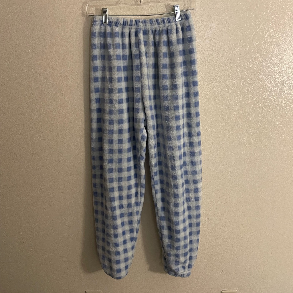 Blue And White Checkered Pajama Pants